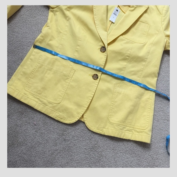 NWT Talbots Cotton Blazer Casual Sunny Yellow 2 Button Close Lightweight Jacket - Picture 11 of 15